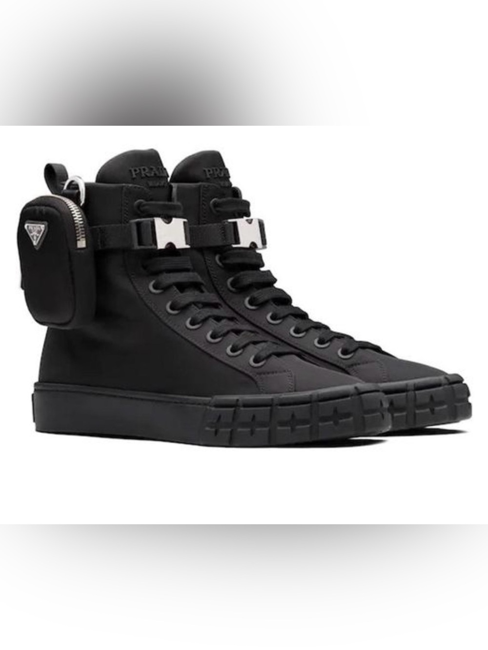 Authentic Prada - Wheel Re-Nylon high-top sneakers - size 35 women’s. Brand new!